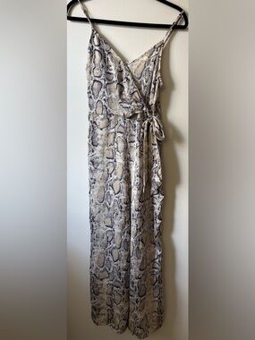 Promesa Sleeveless Snake-Print Jumpsuit Size Small